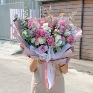 Mixed Roses (Purple White)